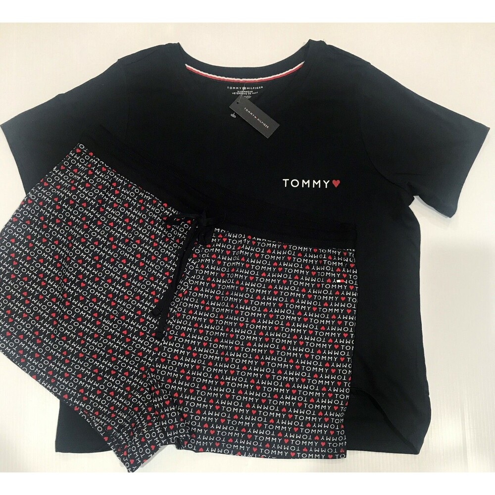 Tommy Hilfiger Plus Size Pajamas Lounge Set Shorts & T Shirt Sleepwear Womens 1X